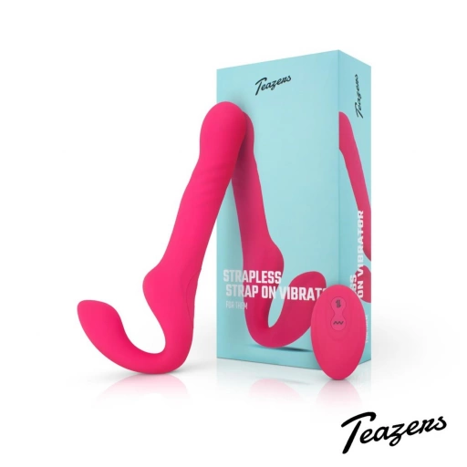 Teazers Strapless Strap On Vibrator - Pink