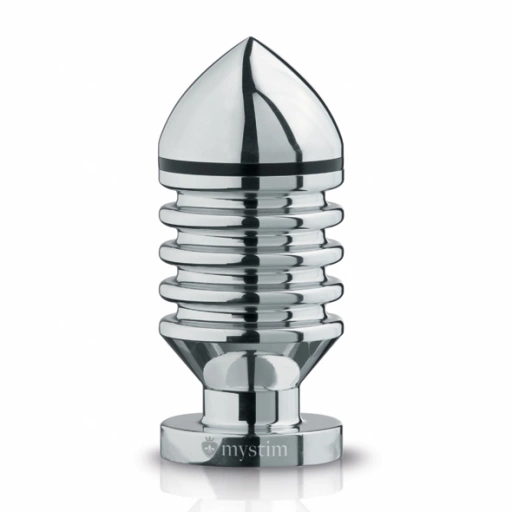 Bipolarny Plug analny elektroseks z aluminium medycznego - Mystim Hector Helix Buttplug rozmiar L 