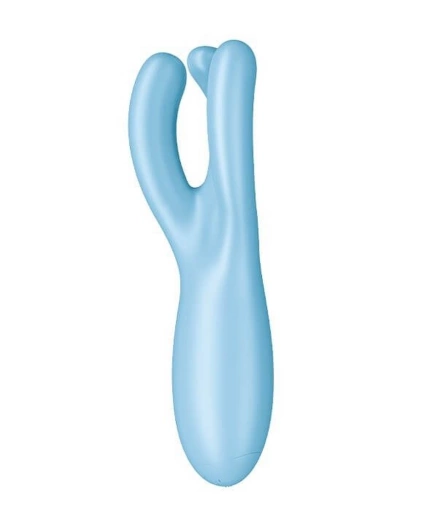 Satisfyer threesome 4 connect app (blue) - Wibrator z trzema elastycznymi ramionami, Niebieski