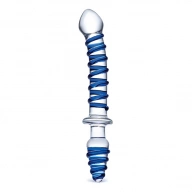 Korek analny i dildo - Glas Mr. Swirly Double Ended Glass Dildo & Butt Plug  