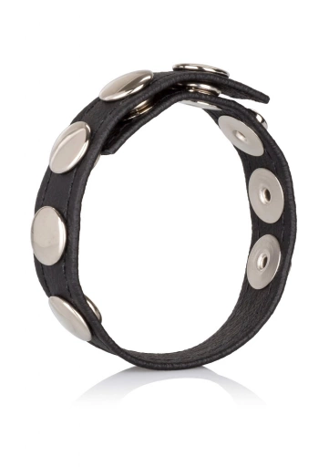 Leather Multi-Snap Ring Black