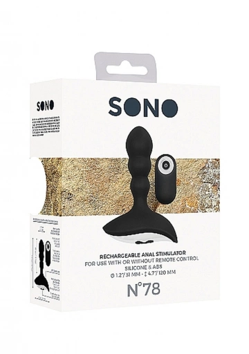 Sono No. 78 Rechargeable Anal Stimulator Black - Wibrujący korek analny na pilota ⚫ DARMOWA DOSTAWA od 299zł ⚫ DYSKRETNA PRZESYŁKA 24H Z POLSKI ⚫