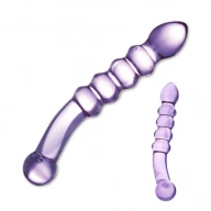 Dildo szklane – Glas Purple Rain Ribbed Glass Dildo