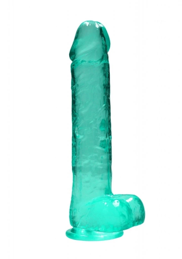 RealRock Realistic Dildo With Balls 10'/ 25,4 Cm - Dildo klasyczne na przyssawce, Zielony