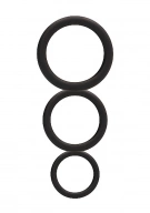 Round Cock Ring Set - Black