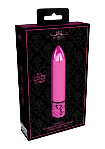 Royal Gems Glamour Rechargeable Abs Bullet Pink - Miniwibrator, Różowy ⚫ DARMOWA DOSTAWA od 299zł ⚫ DYSKRETNA PRZESYŁKA 24H Z POLSKI ⚫