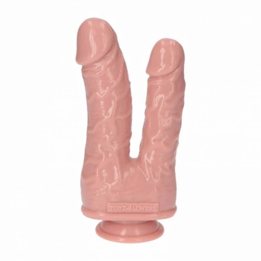 Grube Dildo Podwójna Penetracja 18+17cm Cielisty | 100% ORYGINAŁ| DYSKRETNA PRZESYŁKA