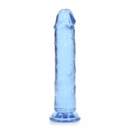 Proste Dildo z Przyssawką RealRock 18cm Niebieski | 100% ORYGINAŁ| DYSKRETNA PRZESYŁKA