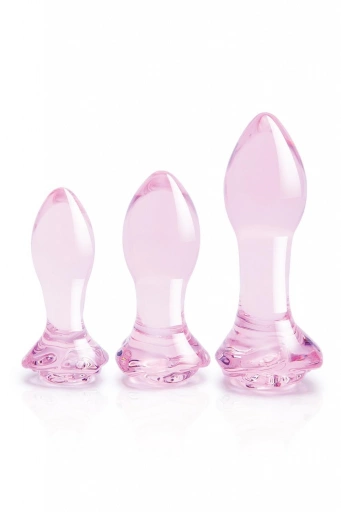 Zestaw treningowy szklanych korków analnych Dream Toys Glaze Glass Rosebud