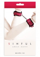 Sinful Ankle Cuffs Pink - Kajdanki, różowe ⚫ DARMOWA DOSTAWA od 299zł ⚫ DYSKRETNA PRZESYŁKA 24H Z POLSKI ⚫