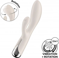 Wibrator Rotacyjny Królik Satisfyer Spinning Rabbit 1 Beżowy | 100% ORYGINAŁ| DYSKRETNA PRZESYŁKA