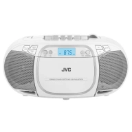 Radio Boombox z odtwarzaczem kaset i płyt CD JVC RC-E451W, białe