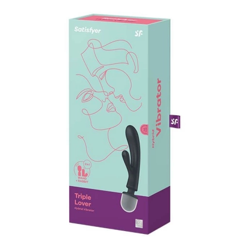 Satisfyer Triple lover - potrójny wibrator, króliczek + wand, szary ⚫ DARMOWA DOSTAWA od 299zł ⚫ DYSKRETNA PRZESYŁKA 24H Z POLSKI ⚫