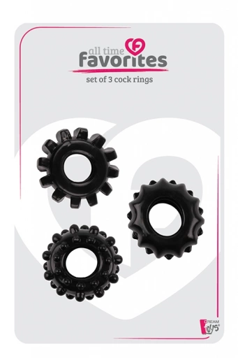 Dream Toys All Time Favorites Set Of 3 Cockrings - Zestaw elastycznych pierścieni erekcyjnych