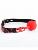 ARGUS Red Silicone Ball Gag Leopard - Knebel z kulką ⚫ DARMOWA DOSTAWA od 299zł ⚫ DYSKRETNA PRZESYŁKA 24H Z POLSKI ⚫