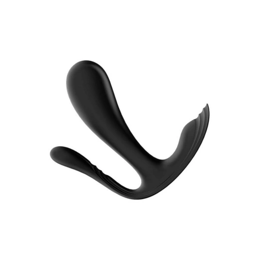 Satisfyer Top Secret + (Black) - Wibrator króliczek do potrójnej stymulacji + aplikacja Czarny