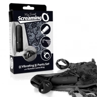 Stymulujące majteczki damskie zdalnie sterowane - The Screaming O Remote Control Panty Czarny