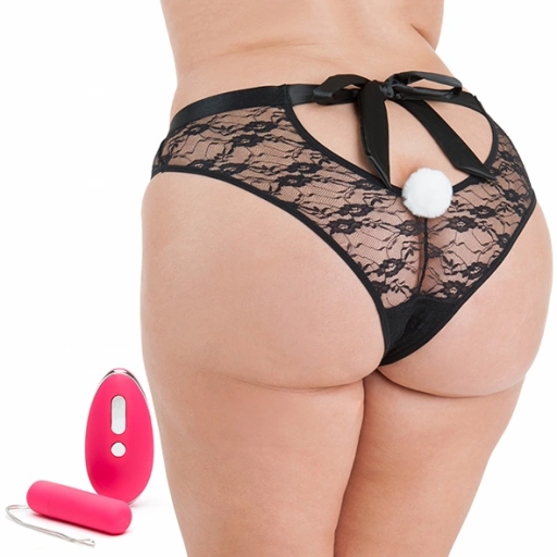 Majteczki z wibracjami i pilotem - Happy Rabbit Remote Control Knicker Vibe L/XL  