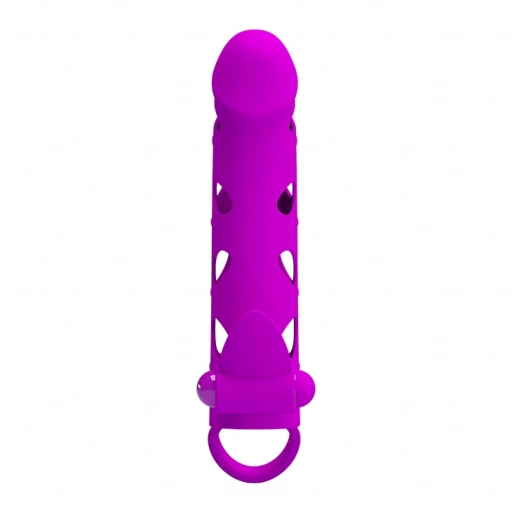 Pretty Love Vibrating Penis Sleeve With Ball Strap - Wibrująca nakładka na penisa ⚫ DARMOWA DOSTAWA od 299zł ⚫ DYSKRETNA PRZESYŁKA 24H Z POLSKI ⚫