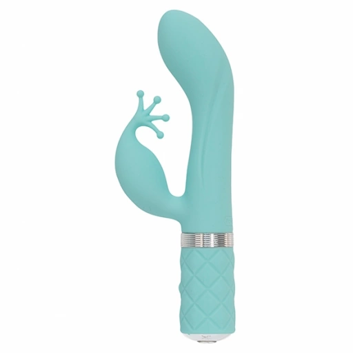 Wibrator ze stymulatorem łechtaczki - Pillow Talk Kinky Rabbit & G-Spot Vibrator   Zielony