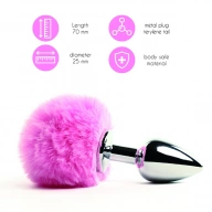 FeelzToys Bunny Tails Butt Plug Pink - korek analny z pomponem Różowy ⚫ DARMOWA DOSTAWA od 299zł ⚫ DYSKRETNA PRZESYŁKA 24H Z POLSKI ⚫