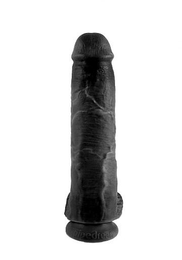 Pipedream King Cook - dildo długie REALISTYCZNE PVC czarne z jądrami - 28cm (11