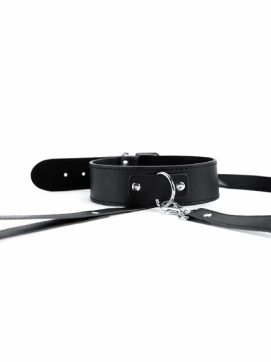 ARGUS Black Collar And Leash - Obroża ze smyczą ⚫ DARMOWA DOSTAWA od 299zł ⚫ DYSKRETNA PRZESYŁKA 24H Z POLSKI ⚫