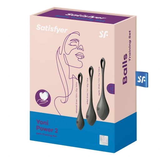 Satisfyer Yoni Power 2 (Black) - Zestaw kulek do ćwiczenia mięśni kegla, Czarny ⚫ DARMOWA DOSTAWA od 299zł ⚫ DYSKRETNA PRZESYŁKA 24H Z POLSKI ⚫