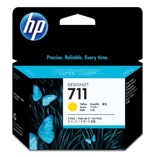 HP oryginalny ink CZ136A, No.711, yellow, 3x29ml, HP DesignJet T120, T520