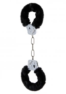 ToyJoy Furry Fun Cuffs Black Plush - Kajdanki z futerkiem, czarne ⚫ DARMOWA DOSTAWA od 299zł ⚫ DYSKRETNA PRZESYŁKA 24H Z POLSKI ⚫