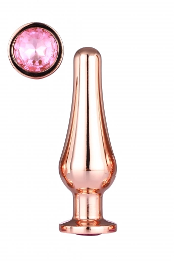 Dream Toys Gleaming Love Rose Gold Pleasure Plug M - Korek analny z diamentem ⚫ DARMOWA DOSTAWA od 299zł ⚫ DYSKRETNA PRZESYŁKA 24H Z POLSKI ⚫