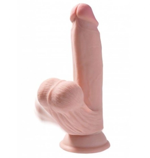 Realistyczne Dildo King Cock 3D z Ruchomymi Jądrami 18cm Cielisty | 100% ORYGINAŁ| DYSKRETNA PRZESYŁKA