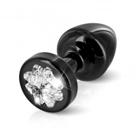 Zdobiony plug analny - Diogol Anni R Butt Plug Clover Black 25 mm Koniczyna Czarny