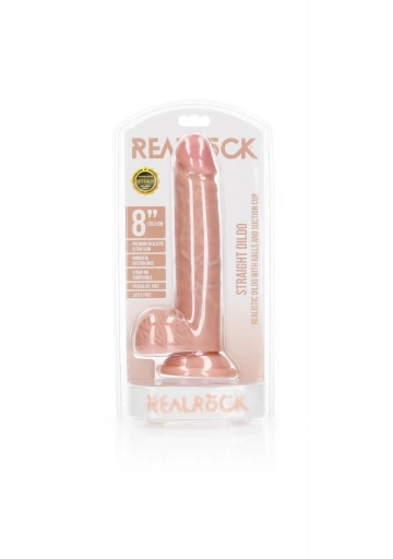 Straight Realistic Dildo  Balls  Suction Cup - 8""""/ 20,5 cm