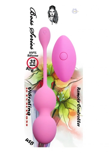 Boss Series Vibrating Kegel Balls 80G Pink - Wibrujące kulki gejszy, różowe ⚫ DARMOWA DOSTAWA od 299zł ⚫ DYSKRETNA PRZESYŁKA 24H Z POLSKI ⚫