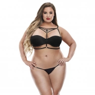 Baci - Seksowna Uprząż Na Ramiączkach Czarna Plus Size