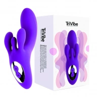 Wibrator do punktu G z masażerem łechtaczki i sromu - FeelzToys TriVibe G-Spot Vibrator with Clitoral & Labia Stimulation   Fioletowy