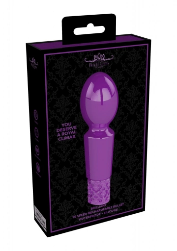 Royal Gems Brilliant Rechargeable Silicone Bullet Purple - Wibrator wand, Fioletowy ⚫ DARMOWA DOSTAWA od 299zł ⚫ DYSKRETNA PRZESYŁKA 24H Z POLSKI ⚫