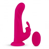 Wibrator króliczek z rotacją i przyssawką - FeelzToys Whirl-Pulse Rotating Rabbit Vibrator & Remote Control   Różowy