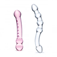 Zestaw dildo szklanych - Glas Pleasure Set Double Pleasure Glass Dildo Set  