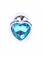 Boss Series Jewellery Silver Heart Light Blue - Korek analny, błękitny ⚫ DARMOWA DOSTAWA od 299zł ⚫ DYSKRETNA PRZESYŁKA 24H Z POLSKI ⚫